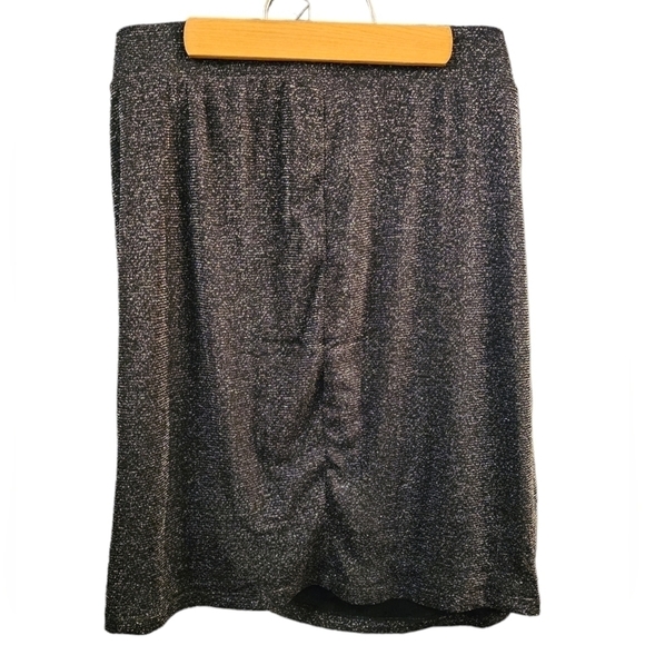 TORRID At The Knee black Glitter Knit Cinched Bodycon Skirt SIZE 26 new year - Picture 6 of 11